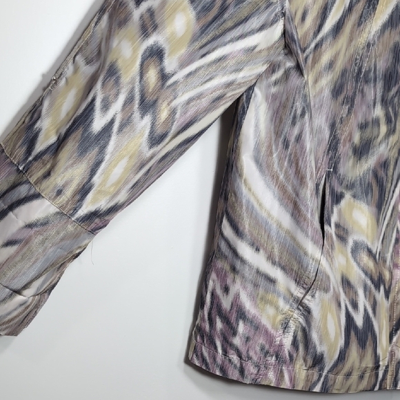 Patty Kim | Pastel Marble Wave Lightweight Utility Blazer Trench Jacket Size S - Picture 3 of 11